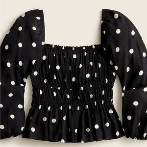 J.Crew Black Polka Dot Blouse